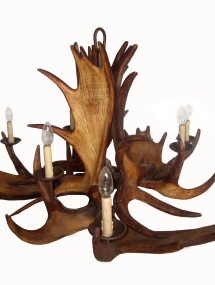 L-1114_ Moose Horn 6-Lights Chandelier